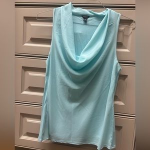 Sleeveless top - Ann Taylor blouse, cami - cowl neck - aqua color